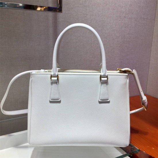 Medium Prada Galleria Saffiano Leather Bag 1BA863   White  28x20x12cm