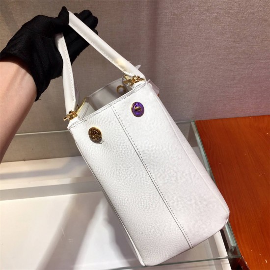 Medium Prada Galleria Saffiano Leather Bag 1BA863   White  28x20x12cm