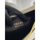 Black Prada Arqué Arque  Leather Shoulder Bag Moon bag 22.5cm  White   Lambskin   1BC194  double  shoulder belt  22.5x18.5x6.5cm