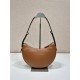 Black Prada Arqué Arque  Leather Shoulder Bag Moon bag 22.5cm  brown   Lambskin   1BC194  double  shoulder belt  22.5x18.5x6.5cm