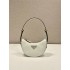 Prada Arqué Arque  Leather Mini Shoulder Bag Moon bag  18cm  White   Lambskin   1BC199  18x16x5cm