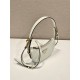 Prada Arqué Arque  Leather Mini Shoulder Bag Moon bag  18cm  White   Lambskin   1BC199  18x16x5cm