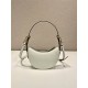 Prada Arqué Arque  Leather Mini Shoulder Bag Moon bag  18cm  White   Lambskin   1BC199  18x16x5cm