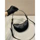 Prada Arqué Arque  Leather Mini Shoulder Bag Moon bag  18cm  Black   Lambskin   1BC199  18x16x5cm