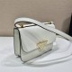 White Prada Emblème Saffiano Shoulder Bag 1BD320    leather   22x16x6cm