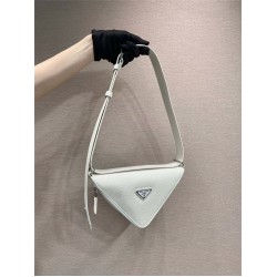 Saffiano Leather Belt Bag  triangular bag   White 25  2VL039  calfskin   25x14x9cm   belt size ：138cm