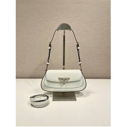 Cleo Brushed Leather Shoulder Bag  White  24  1BD345  leather  24x11x4cm