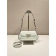 Cleo Brushed Leather Shoulder Bag  White  24  1BD345  leather  24x11x4cm