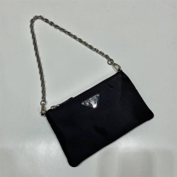 Re-nylon Shoulder Bag Hobo  double  1BH168/ with small bag   Black 23 Nylon  23x16x5.5cm 