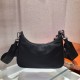 Prada Re-edition 2005 Re-nylon Bag Hobo  black   three bag 1BH204  gold hardware  Hobo  leather  23x17x6.5cm