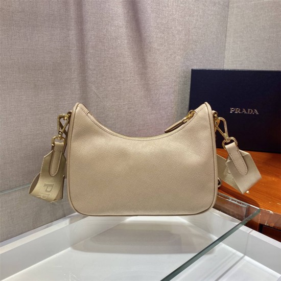 Prada Re-edition 2005 Re-nylon Bag Hobo  yellow   three bag 1BH204  gold hardware ，nylon Hobo  leather  23x17x6.5cm