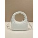 Prada Soft Padded Nappa Leather Mini-bag Hobo  Lambskin   White  three bags Mini21 1BA384  21x12.5x6.5cm