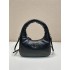 Prada Soft Padded Nappa Leather Mini-bag Hobo  Lambskin   black  three bags Mini21 1BA384  21x12.5x6.5cm