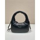 Prada Soft Padded Nappa Leather Mini-bag Hobo  Lambskin   black  three bags Mini21 1BA384  21x12.5x6.5cm