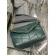 Yves Saint Laurent YSL Loulou Large 35 Puffer Sheepskin Bag Green Gold Hardware Model: 577475-1 Size: 35x23x13.5cm