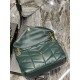 Yves Saint Laurent YSL Loulou Large 35 Puffer Sheepskin Bag Green Gold Hardware Model: 577475-1 Size: 35x23x13.5cm