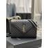 Yves Saint Laurent YSL Envelope Large 31 Black Gold Hardware Grained Leather Model: 487198 Size: 31×22×7.5cm