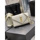 Yves Saint Laurent YSL Envelope Small 21 White Gold Hardware Grained Leather Model: 526286 Size: 21x13x6cm