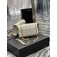 Yves Saint Laurent YSL Envelope Small 21 White Gold Hardware Grained Leather Model: 526286 Size: 21x13x6cm