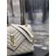 Yves Saint Laurent YSL Envelope Medium 24 White Gold Hardware Grained Leather Model: 487206 Size: 24x17.5x6cm