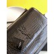 Yves Saint Laurent YSL Sunset Crocodile Leather Medium 22 Black Black Hardware Model: 442906 Size: 22×16×8cm