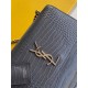 Yves Saint Laurent YSL Sunset Crocodile Leather Medium 22 Grey Gold Hardware Model: 442906 Size: 22×16×8cm