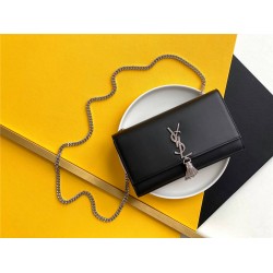 Yves Saint Laurent YSL Kate Smooth Leather Medium 24 Grey Silver Hardware Model: 326078 Size: 24x14.5x5.5cm