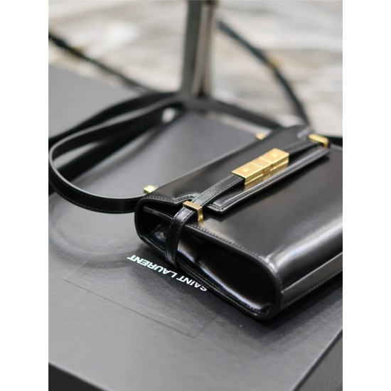 Yves Saint Laurent YSL Manhattan Mini 19 Black Gold Hardware Smooth Leather Model: 727766 Size: 19×14×4cm