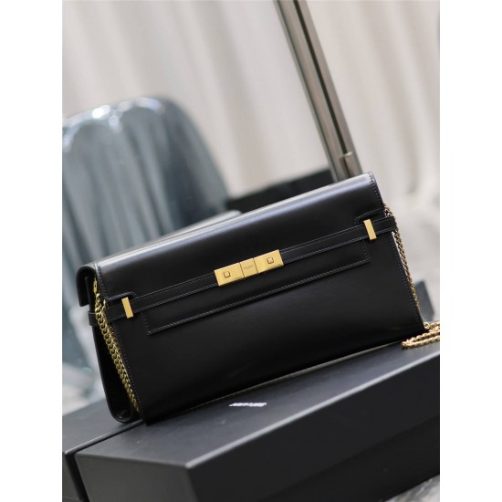 Yves Saint Laurent YSL Manhattan Chain Bag 30 Black Gold Hardware Model: 695946 Size: 30×17×2.5cm