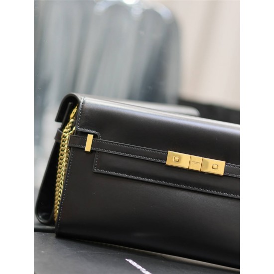 Yves Saint Laurent YSL Manhattan Chain Bag 30 Black Gold Hardware Model: 695946 Size: 30×17×2.5cm