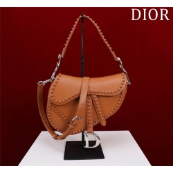 Dior saddle 25.5*20*6.5cm caramel silver leather