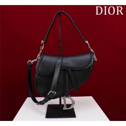 Dior saddle 25.5*20*6.5cm black silver leather