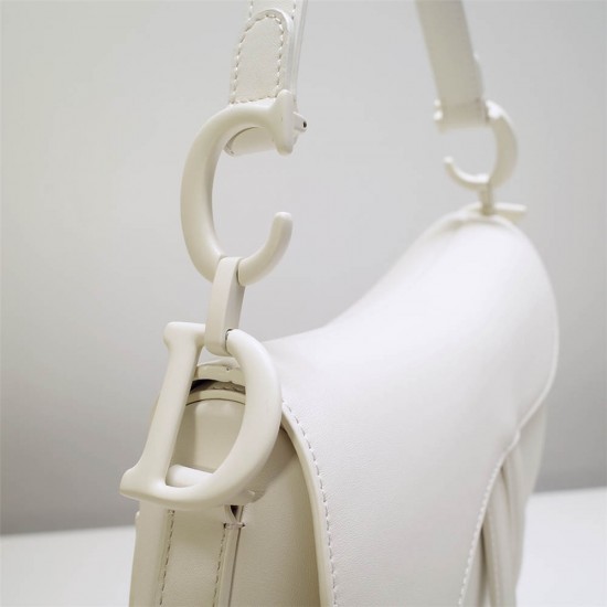 Dior saddle 25.5*20*6.5cm so white leather