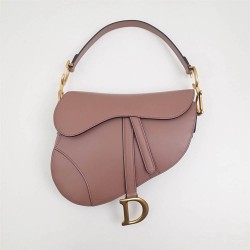 Dior saddle 25.5*20*6.5cm gold beige leather