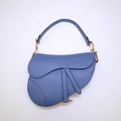 Dior saddle 25.5*20*6.5cm gold blue leather