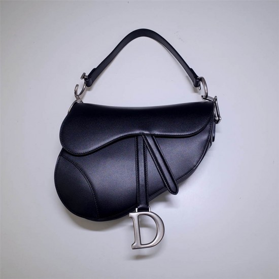 Dior saddle 25.5*20*6.5cm silver white leather