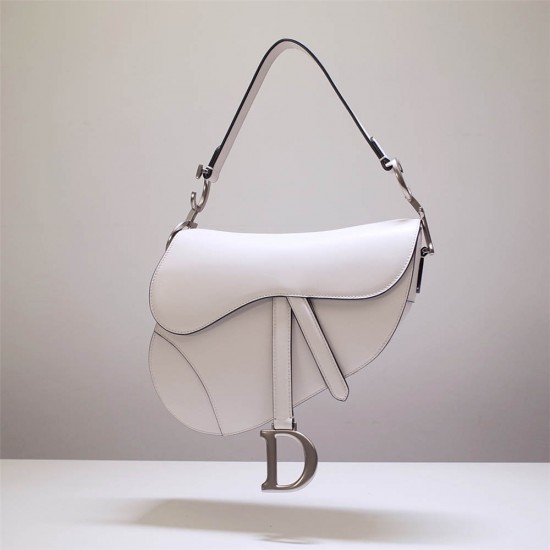 Dior saddle 25.5*20*6.5cm gold white leather