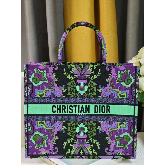 Dior book tote  oblique  42*36*18cm large green