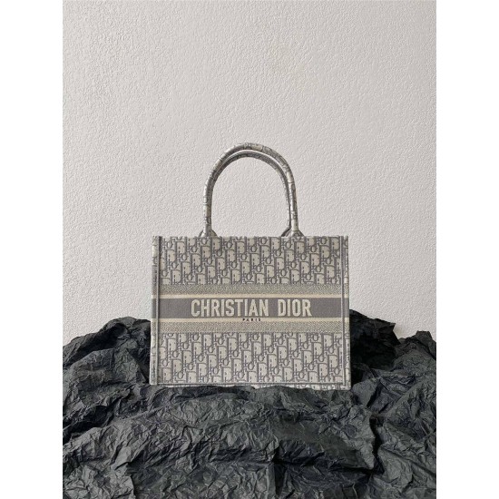 Dior book tote  oblique  36*27*16cm medium grey