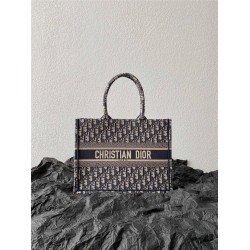 Dior book tote  oblique  36*27*16cm medium blue