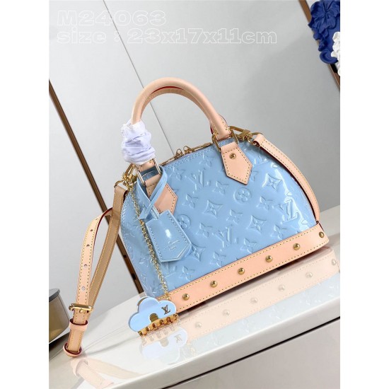 Louis Vuitton Alma BB bag M24062 blue 23.5 x 17.5 x 11.5cm