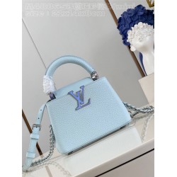 Louis Vuitton M48865 Capucines BB size:21x14x8cm  blue