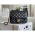 Chanel Classic flap bag lambskin mini 17cm black gold Hass leather