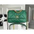 Chanel 19 bag green lambskin 26cm Hass leather gold