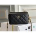 Chanel Vanity box  black style lambskin Hass  gold ball 9.5x17x8cm