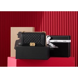 Chanel Leboy black with gold hardware  25*15*9cm Caviar Hass