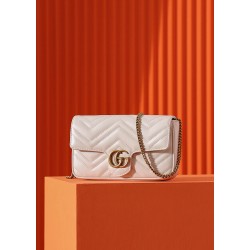 Gucci  Marmont GG Mini 21*12*5cm white gold