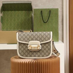 Gucci Horsebit 1955 25*18*8cm monogram white