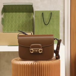 Gucci Horsebit 1955 25*18*8cm brown leather