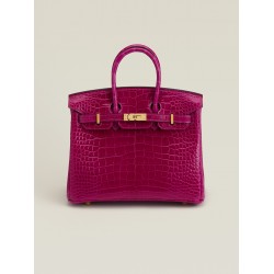 Hermes birkin 25cm  leather red crocodile